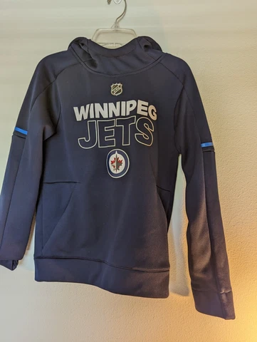 Boys Adidas Black Sweater Medium (10/12) NHL Winnipeg Jets Pullover Cover