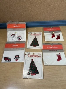 Vintage Appliqué Lot Small Christmas Sewing Notions 1979 - Picture 1 of 10