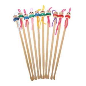 Lindo Mini Muñeca Earpicks Madera Bambú Ear Picks Removedor de Cera Limpiador Herramienta para el Cuidado del Oído - Imagen 1 de 12