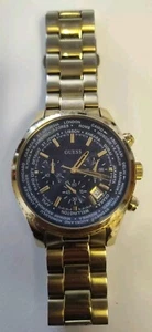 Reloj Guess para hombre multifunción esfera negra correa de acero dorado - U0602G1 - Imagen 1 de 9