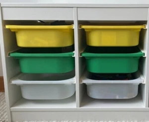 IKEA 2er SET Trofast Aufbewahrungsbox mittel weiß, grün oder gelb - Bild 1 von 1