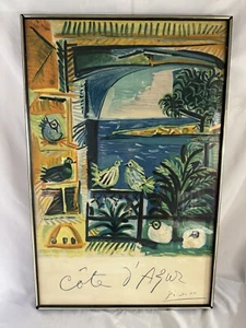 PABLO PICASSO VINTAGE FRENCH COTE D’AZURE LITHOGRAPH POSTER OLD MODERN FRANCE 62 - Picture 1 of 12