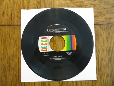 Burl Ives – A Little Bitty Tear / Shanghied - 1961 - Decca 31330 7" Single VG - Image 1 of 2
