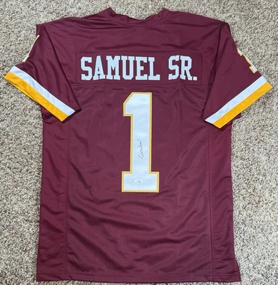 Deebo Samuel Washington Commanders Home Burgundy Signed Custom Jersey XL JSA - Image 1 of 2