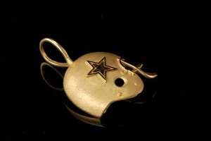 CASCO VAQUERO DALLAS VINTAGE 89 MA ORO 14K FIGURA ENCANTO COLGANTE GLM - Imagen 1 de 5