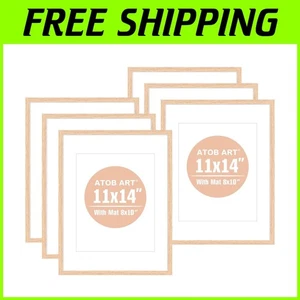 Protective 11x14 Oak Wood Frames 6pcs with Plexi Glass for Stunning Home Display - Picture 1 of 10