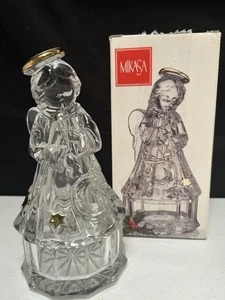 Mikasa Goldene Sterne Engel bedeckt Glas 8" Schmuckstück/Süßigkeitenschale Kristall Deutschland - Bild 1 von 11