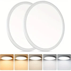 2 Pack LED Flush Mount Ceiling Light Fixture 12" 24W Slim 0.67" 3200LM, Dimmable - Picture 1 of 2