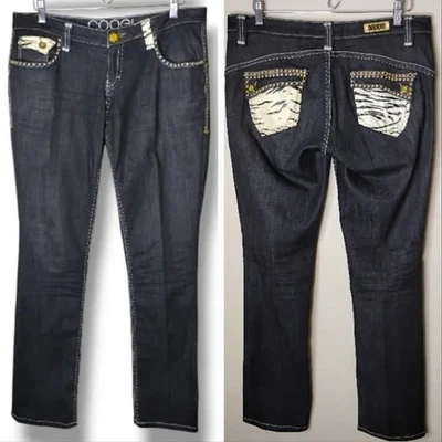Vintage Coogi Jeans Women’s 11/12 (33) Hip Hop Animal Print Pocket Y2K Street - Image 1 of 4