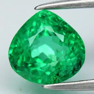 💎 GLC Report 1.33ct Pear Green Emerald - Dazzling, Ethiopia Gemstone - Zdjęcie 1 z 5