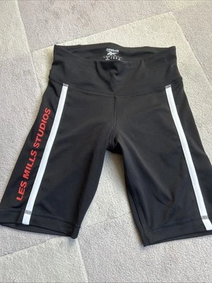 Genuine Reebok Les Mills Cycling Shorts - Black With Side Logo - Size XS — 第 1/4 张图片