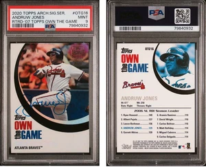 2020 TOPPS ARCHIVES SIGNATURE AUTO /68 ANDRUW JONES BRAVES PSA 9 POP 1 - Picture 1 of 1