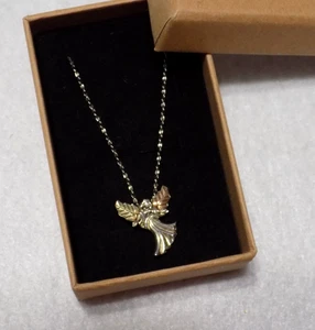 C.Co. Coleman Co 12K Sterling Silver Black Hills Gold Angel Pendant Necklace - Picture 1 of 8