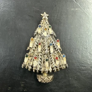 Vintage Weihnachtsbaum Brosche/Anstecknadel - Bild 1 von 5