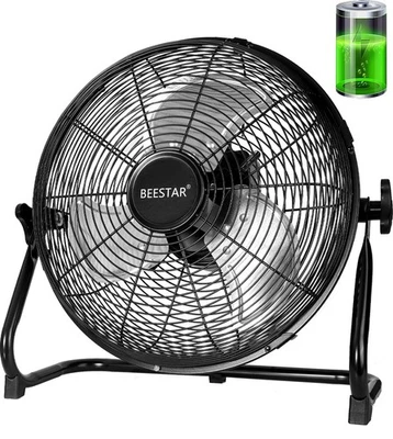 Ventilador de Piso Recargable, Funciona con Batería de 12 Velocidades, 15600mAh, 48 Horas de Duración,... Foto 1 de 4