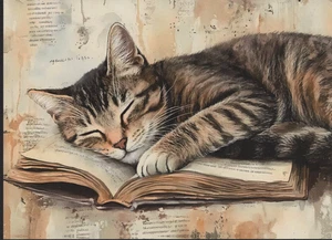 Junk Journal Art Prints, Beautiful Cats, 10pcs, 5" x 7" - Picture 1 of 10