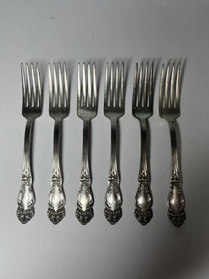 "6 tenedores de cena FESTIVIDAD Reed & Barton plato de plata cubiertos 7,5"" Tiger Lily" Foto 1 de 4