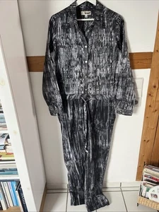 Lemlem Jumpsuit Overall Schwarz Grau Weiß Langarm Gr. M Baumwolle - Bild 1 von 9
