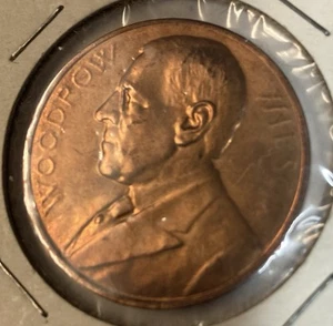 (D) Bronze Woodrow Wilson Presidential Medal 1 5/16" (27-5) - Picture 1 of 2