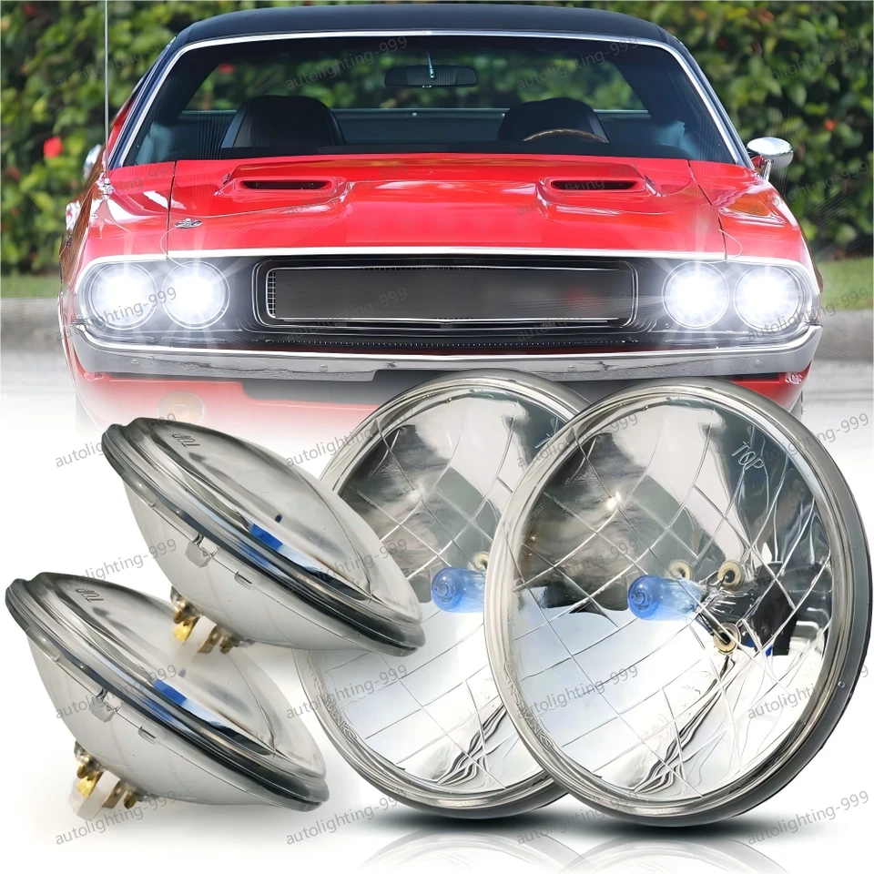 Faros halógenos altos/bajos de 5 3/4" 5,75 pulgadas 4 piezas para Dodge Challenger 1970-1974 Foto 1 de 4