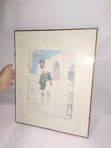 quadro vintage fatto a mano s. giannini 1987 incorniciato misura 41 cm x 51 cm