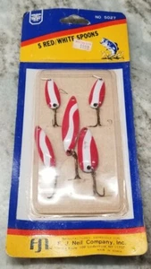 Delfin Nr. 5027 Red / White Spoons [Spinnerköder] im Vintage Paket  - Bild 1 von 6