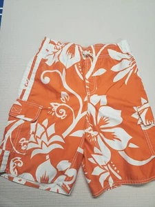 Old Navy Boy's Cute and Stylish Orange/Flowers Swim Shorts size 10/12 - Picture 1 of 6