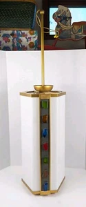 Vintage Mid Century Church Lantern Hanging Light w/Lucite Colored Jeweled Rocks - Picture 1 of 23