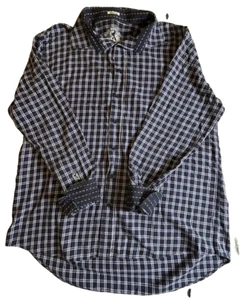 Bugatchi Uomo Mens Shirt XL Light Flannel Red Black Plaid Long Sleeve Button - Picture 1 of 8