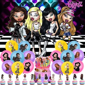 Bratz Cumpleaños Fiesta Suministros Fiesta Decoración Set Globos Banner Pasteles Toppers - Imagen 1 de 7