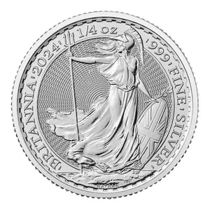 1/4 Ounce 999 Fine Silver Britannia 2024 King Charles III Bullion Coin - Picture 1 of 4