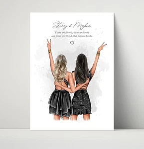 Friendship Print, Best Friend Gift, Birthday Gift For her, Gift for Sister S195 - Picture 1 of 6