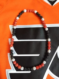 Philadelphia Flyers Beaded Necklace NHL Hockey Sparkly - Picture 1 of 5