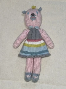 Blabla Kids School Book Cat Kitty Rattle Hand Knit  So Cute! - Picture 1 of 2