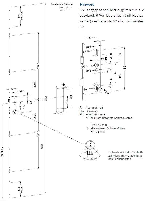 Bloqueo múltiple Winkhaus T-F1660 92 R4 MC 16 mm manguito plano con 4 pernos enrollables - Imagen 1 de 4