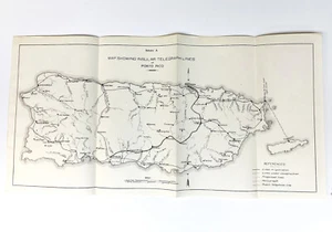 Mapa de 1903 que muestra líneas telegráficas insulares de Puerto Rico. - Imagen 1 de 1