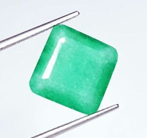 Loose Gemstone 10 Ct Natural Green Emerald Square Shape Certified Stone Sale On