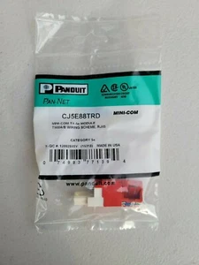 Brand New Set of 2 Panduit CJ5E88TRD Cat5e Mini-Com Jack Red ~STSI - Picture 1 of 4