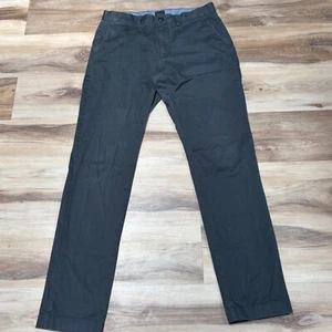 J Crew 770 Pants Mens 32 x 34 Gray Straight Stretch Cotton Chino Flat Front - Picture 1 of 10