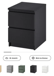 Nachttisch 2er Set schwarz Ikea Malm sehr guter Zustand - Bild 1 von 6