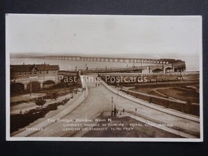Scotland Angus TAY BRIDGE Longest Bridge in Europe cost £650,000 c1912 RP PC - Picture 1 of 2