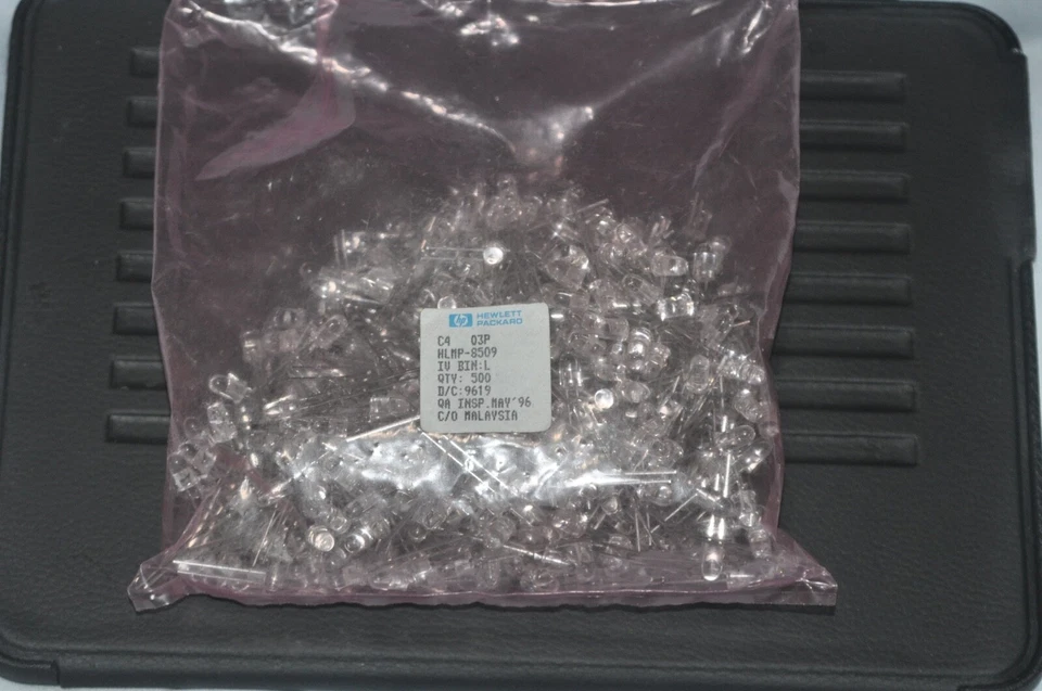 250 Pcs HP HLMP-8509 CLEAR Green LED T-1 3/4 5MM Foto 1 de 1