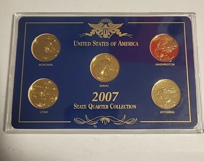 2007 24k Goldplated Quarter Set With Verification - Image 1 of 3