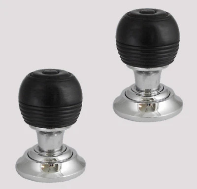 Schwarz Häuschen Einsteckschloss Tür Knopf Set polished chrome Versteckte Basis - Bild 1 von 3