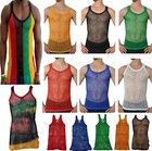 Mens Vest Top Original Pendeen Men Rasta Mesh Fishnet String Cotton Summer Gym