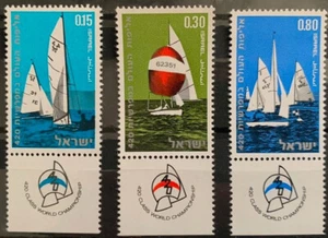 ISRAEL 1970 Sailing World Championship with Tabs MNH Mi476-8T SG 451-3T - Picture 1 of 1