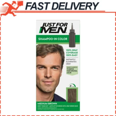 (2 PACK) Just For Men Shampoo-in Gray Hair Color, H-35 Medium Brown - Image 1 of 4