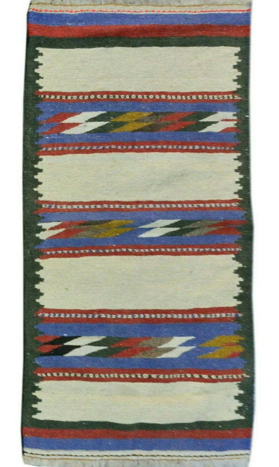 2x4 Oriental Handmade Vintage Wool Flat Weave Traditional Kilim Area Rug - Image 1 of 4