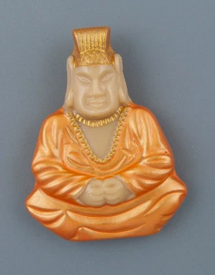 COLORFUL CZECH GLASS BUTTONS - BUDDHA - Image 1 of 4