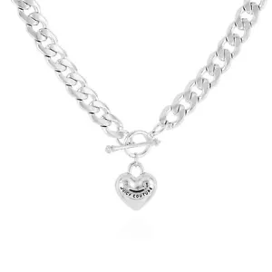 Juicy Couture Silvertone Heart Charm Necklace for Woman - Picture 1 of 2